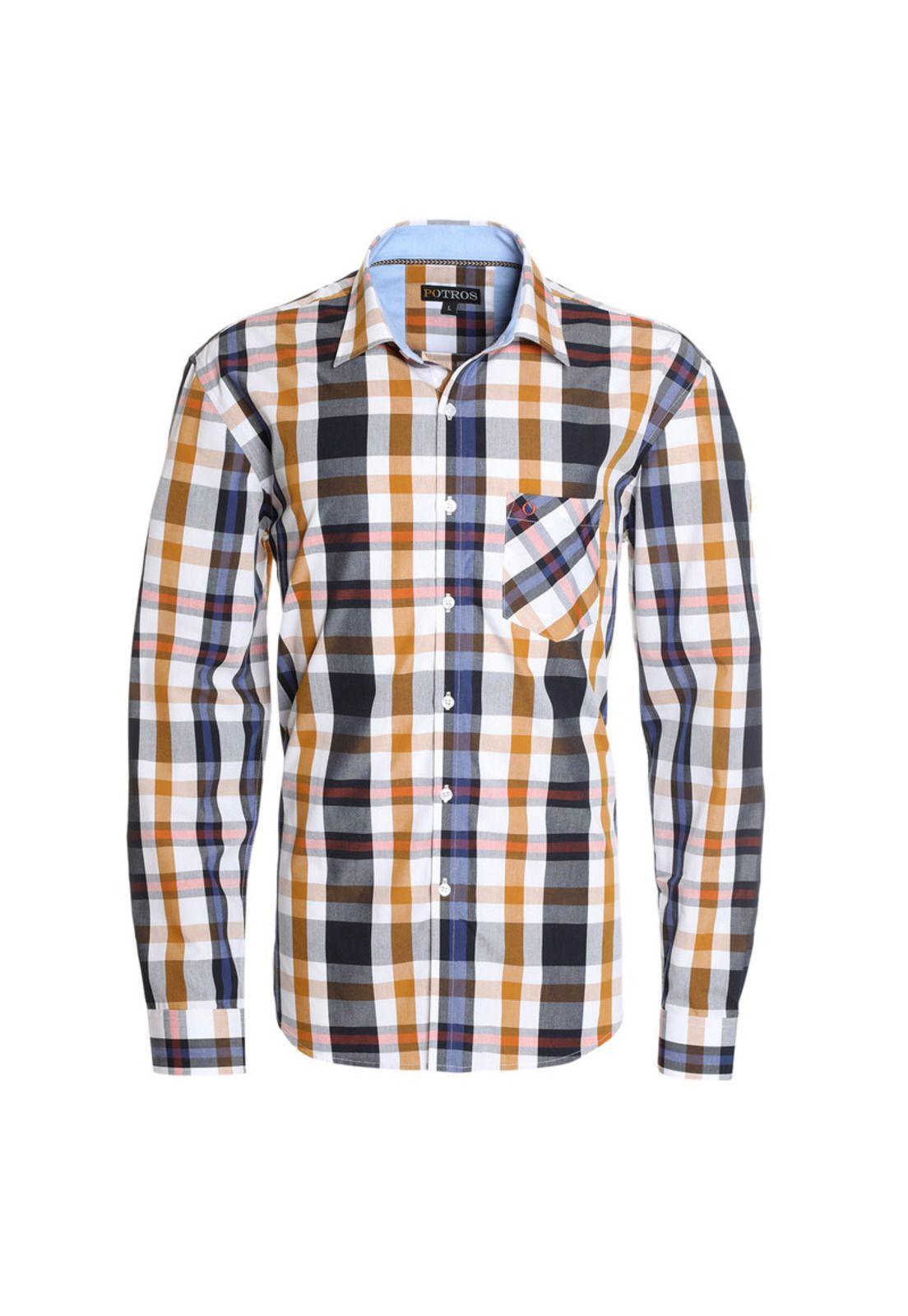Camisa Trevira Check Mostaza-3