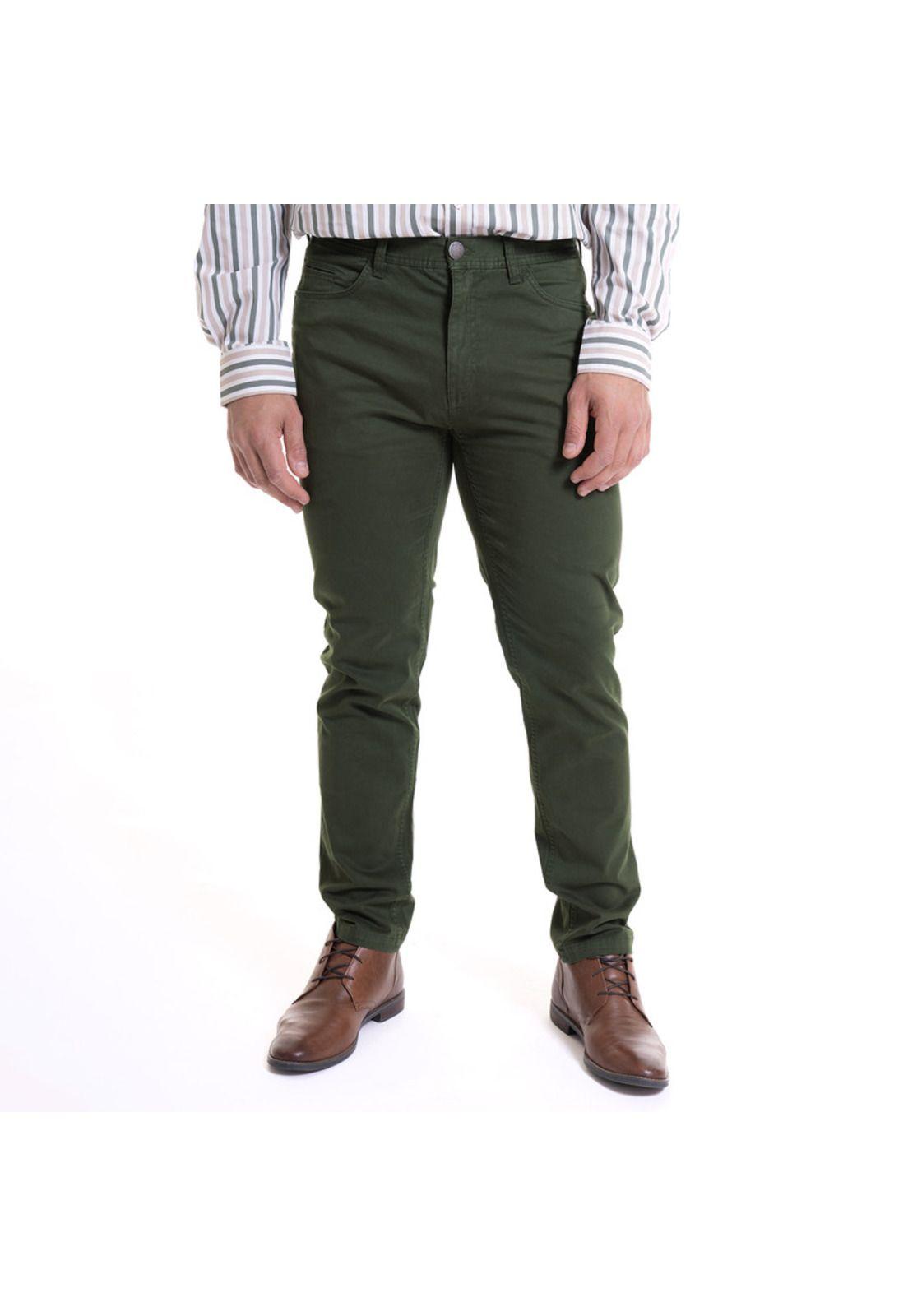 Pantalón 5 Pocket Spandex Verde Musgo-0
