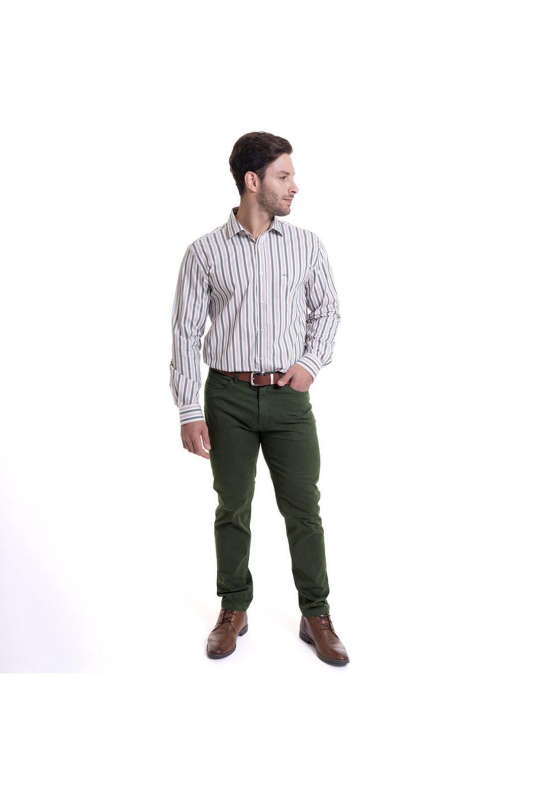 Pantalón 5 Pocket Spandex Verde Musgo-2