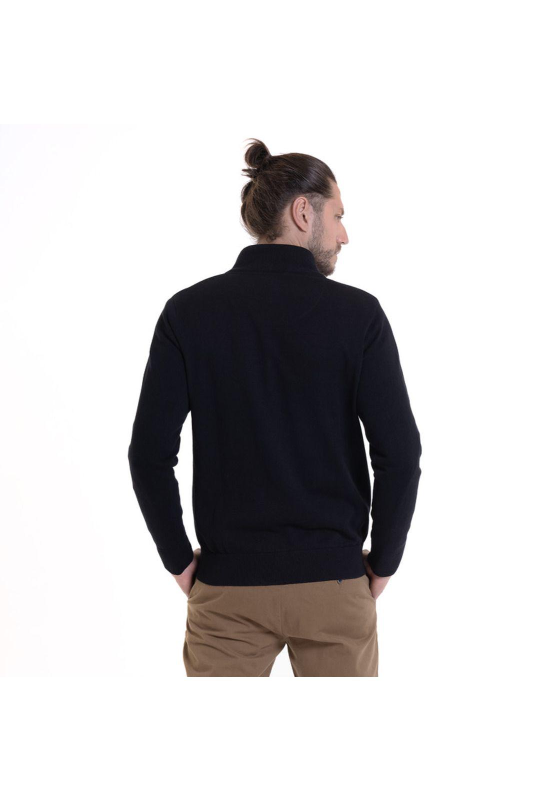 Sweater Half Zipper Negro-1