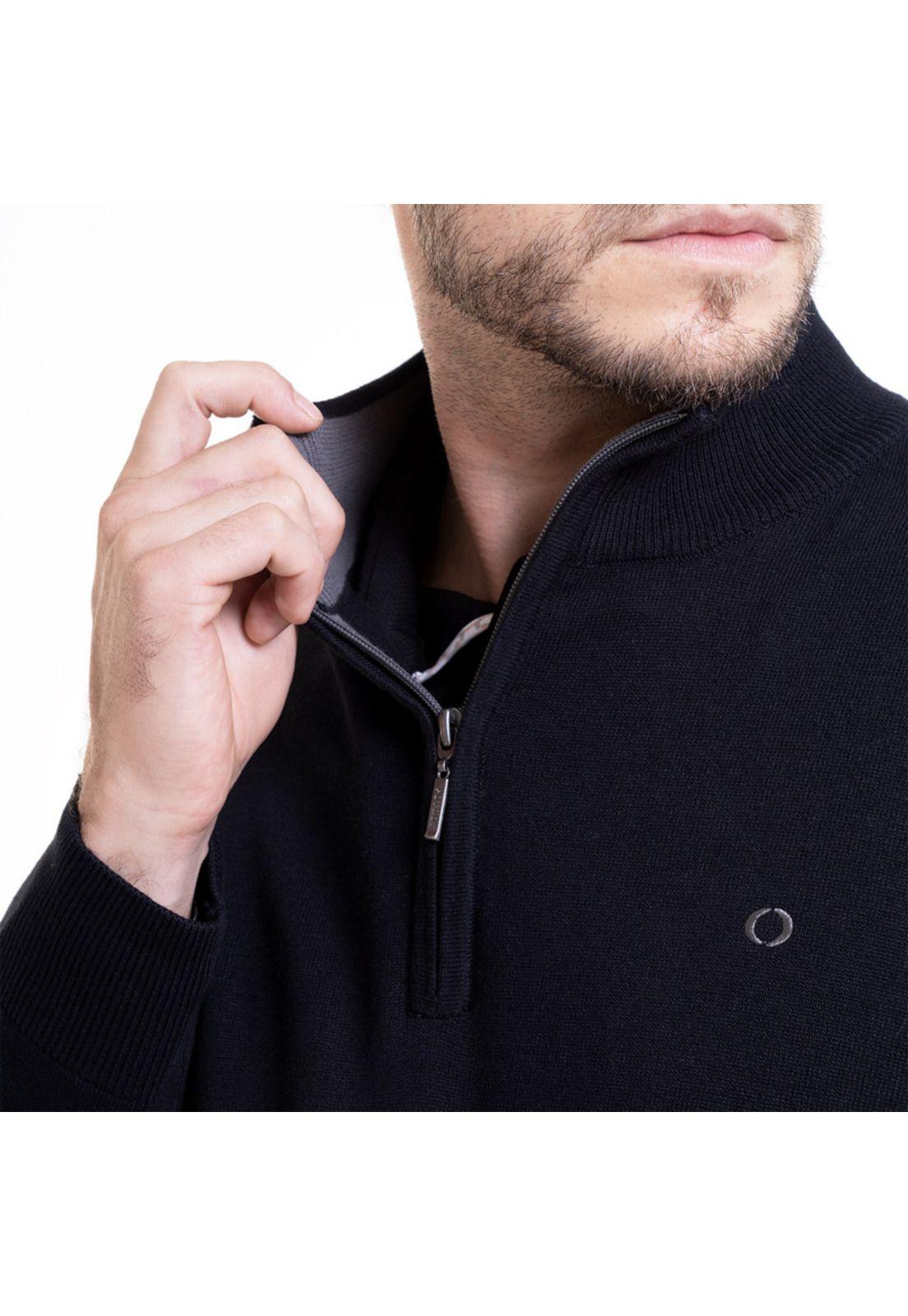 Sweater Half Zipper Negro-3