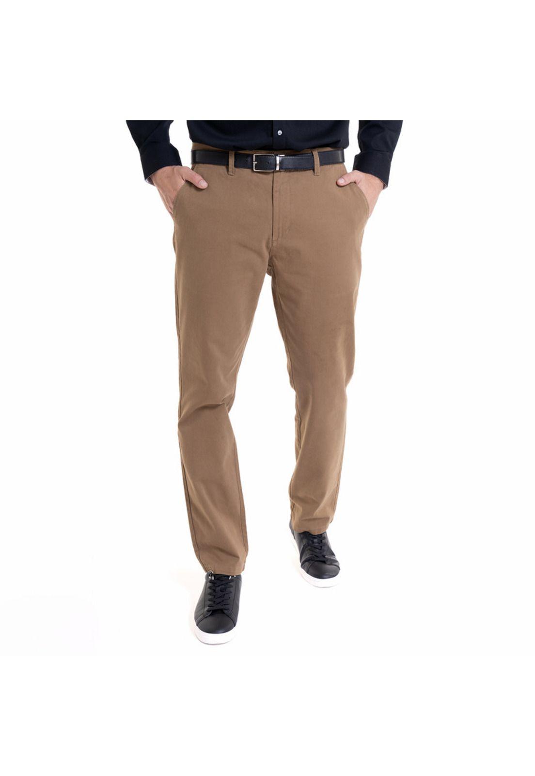 Pantalón Frente Plano Khaki-0