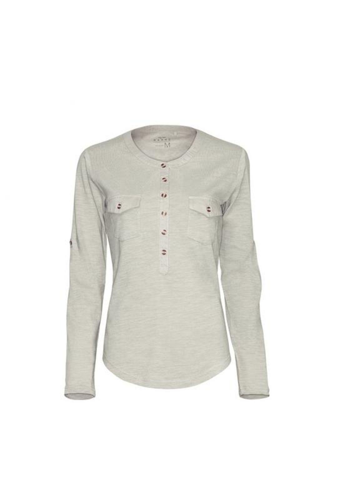 Polera Mujer M/L Con Botones Blanco-0