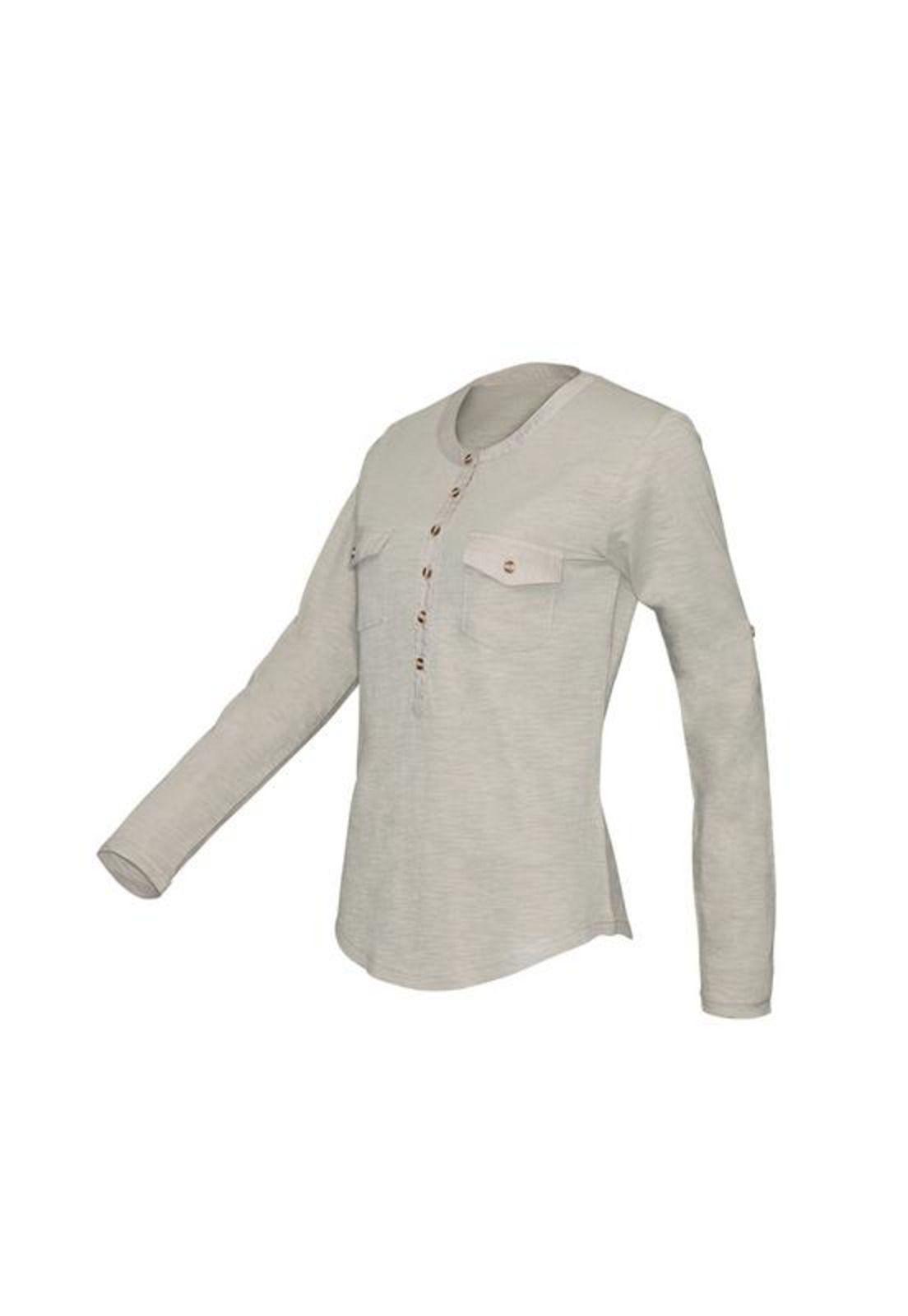 Polera Mujer M/L Con Botones Blanco-1