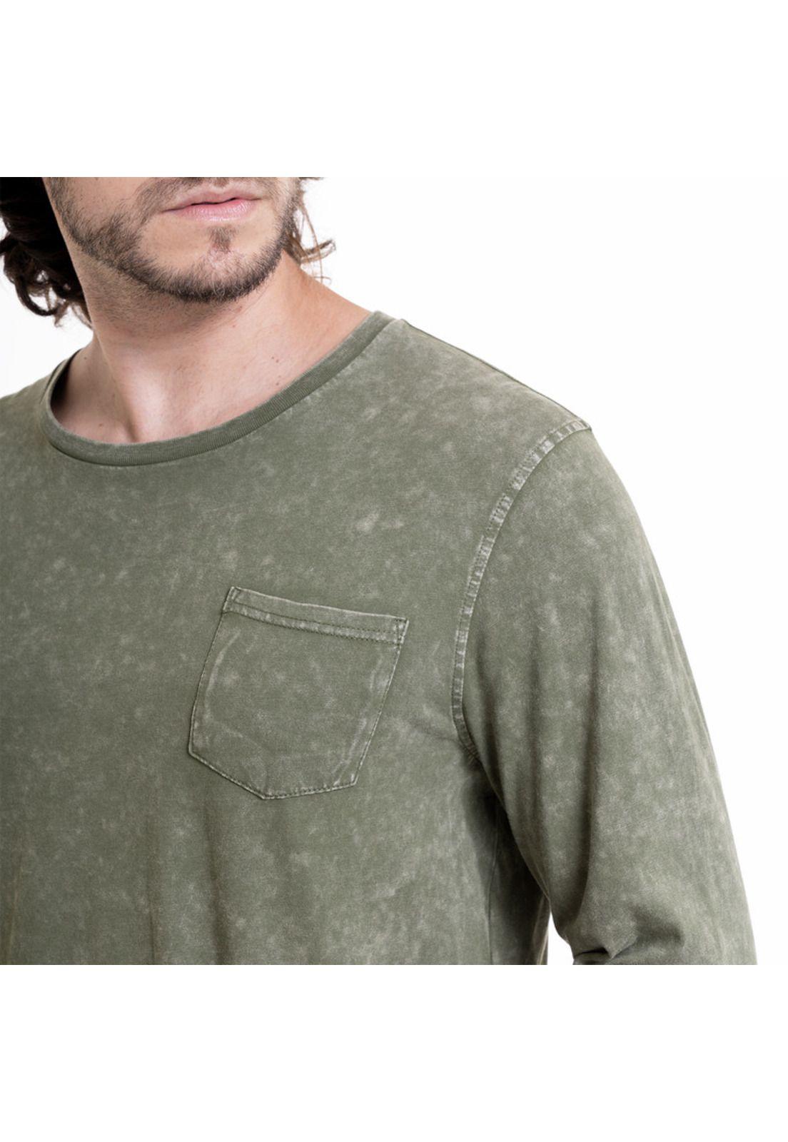 Polera Cuello Redondo Manga Larga Verde musgo-3