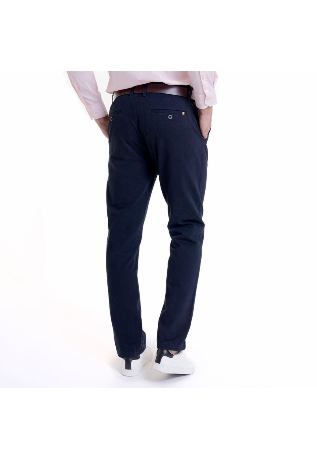 Pantalón Frente Plano Azul Marino-1