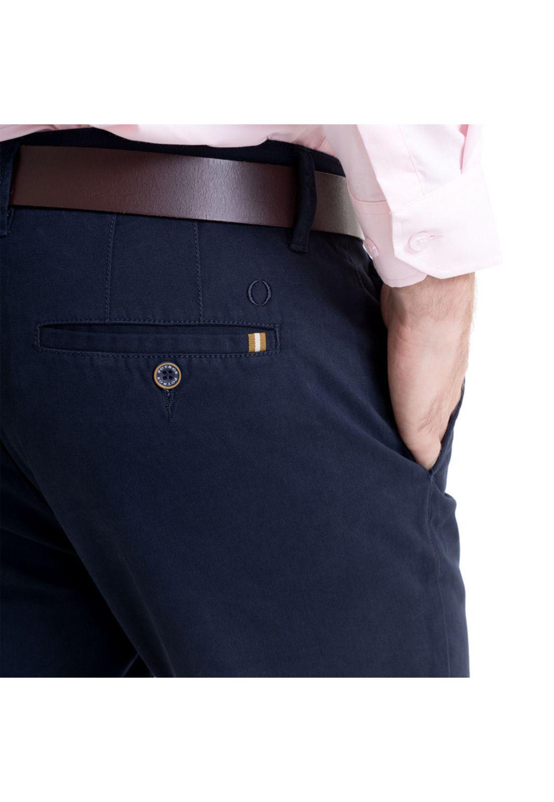 Pantalón Frente Plano Azul Marino-3