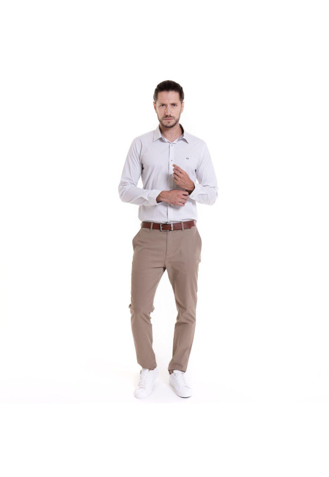 Camisa Trevira Estampada Gris claro-2