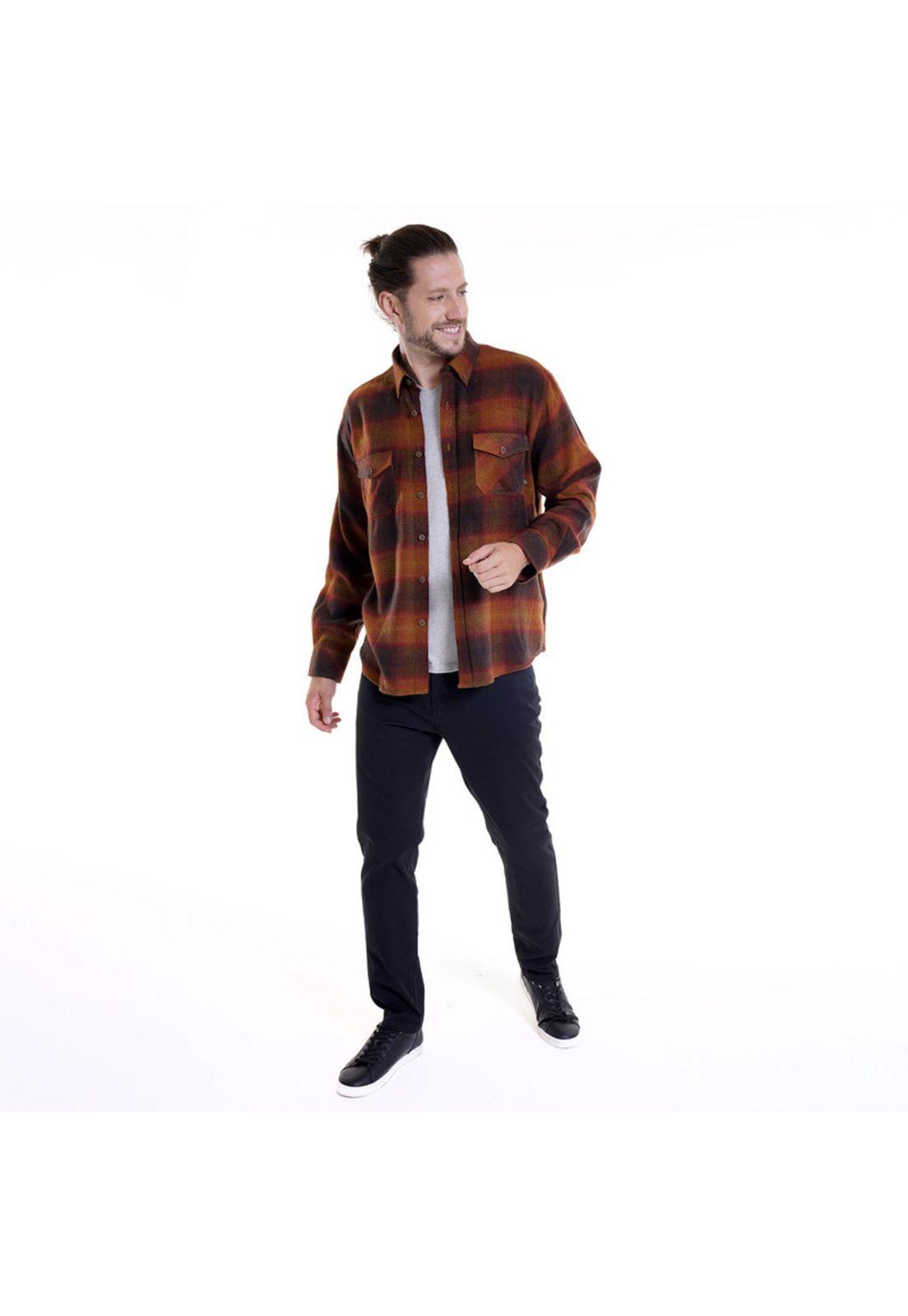 Camisa Leñadora Naranja-2