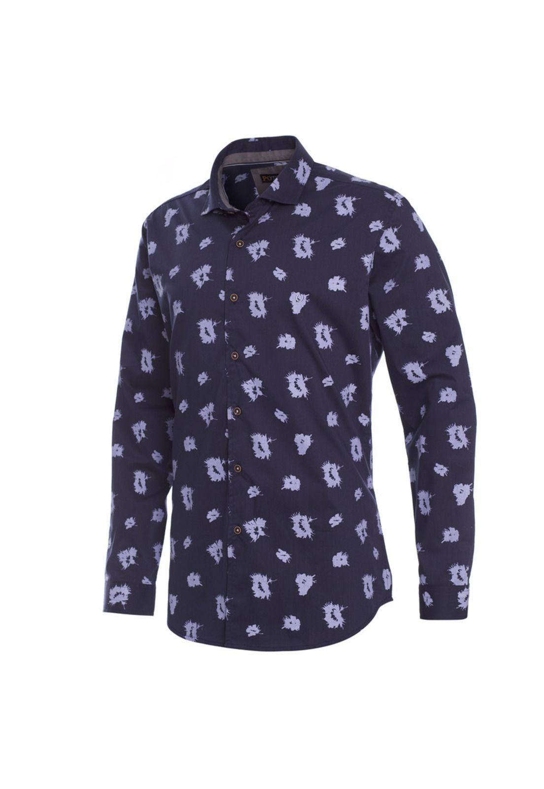 Camisa Estampada Spandex Cuello Italiano Sport-1