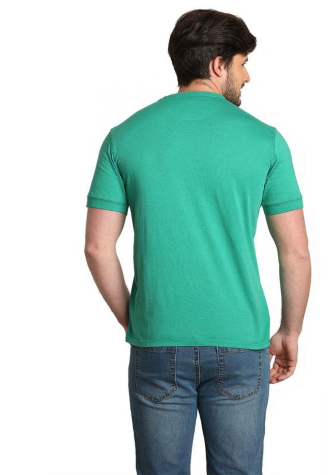 Polera Estilo Henley Verde Medio-2