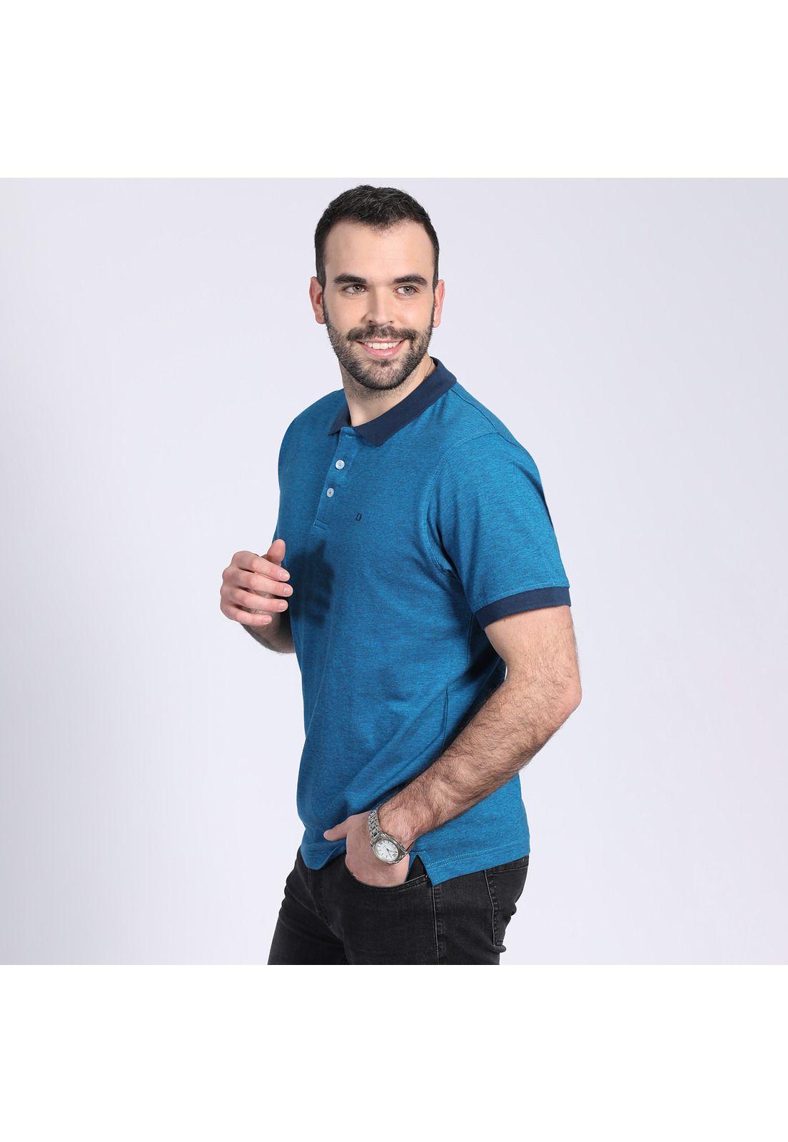 Polera Pique Fantasía Melange Azul-2