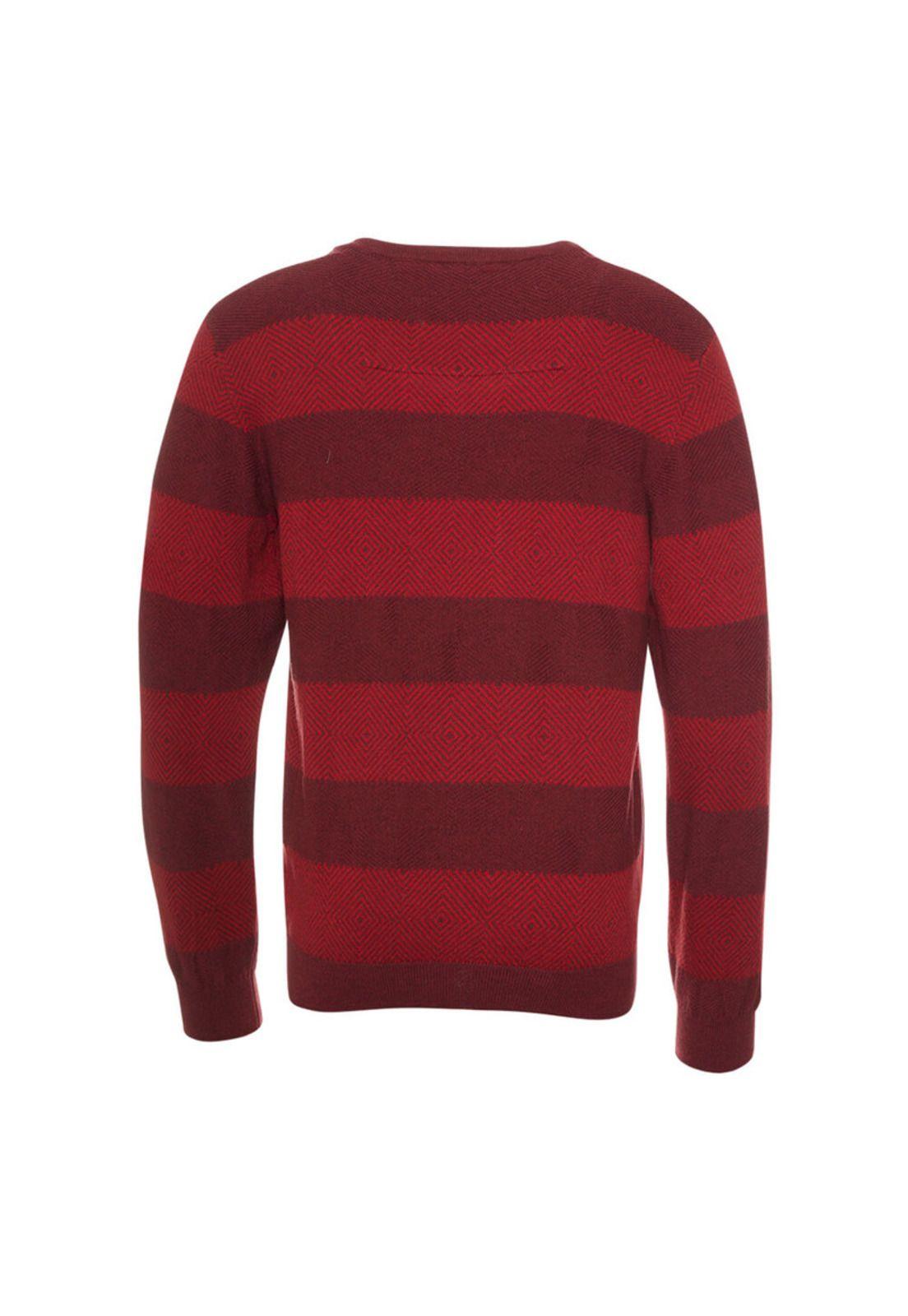 Sweater Texturado Cuello V Bicolor-2