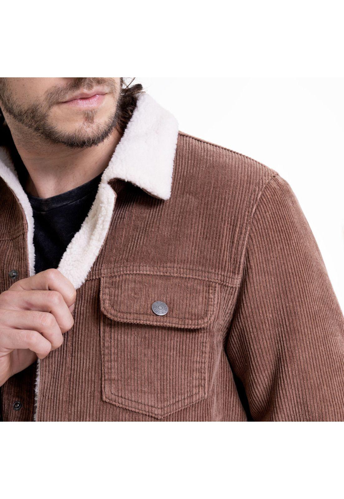Chaqueta Cotelé Con Chiporro Café-3