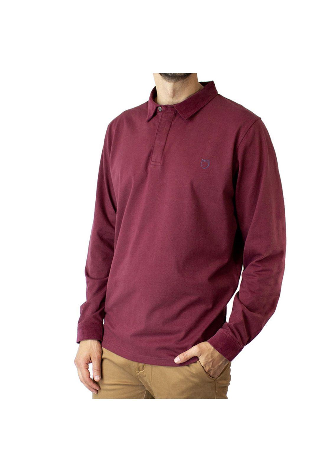 Polera Jersey Cuello Camisero Manga Larga-0