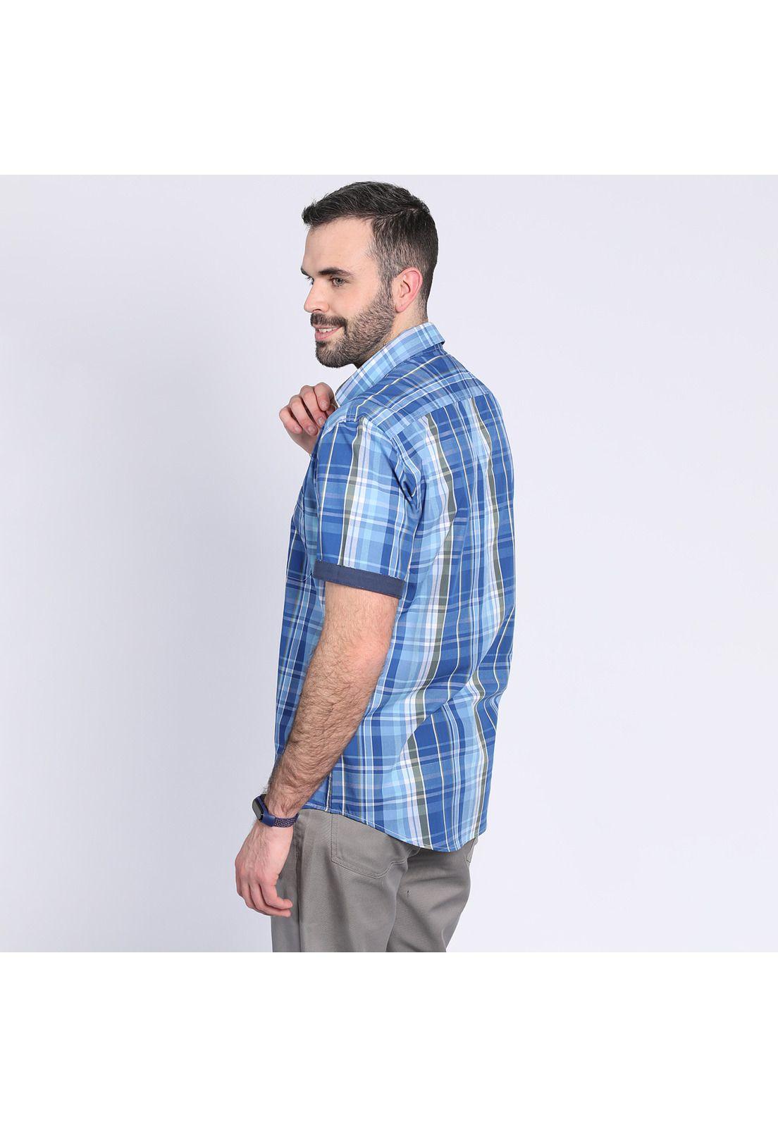 Camisa Cuadros Multicolor Azul-1