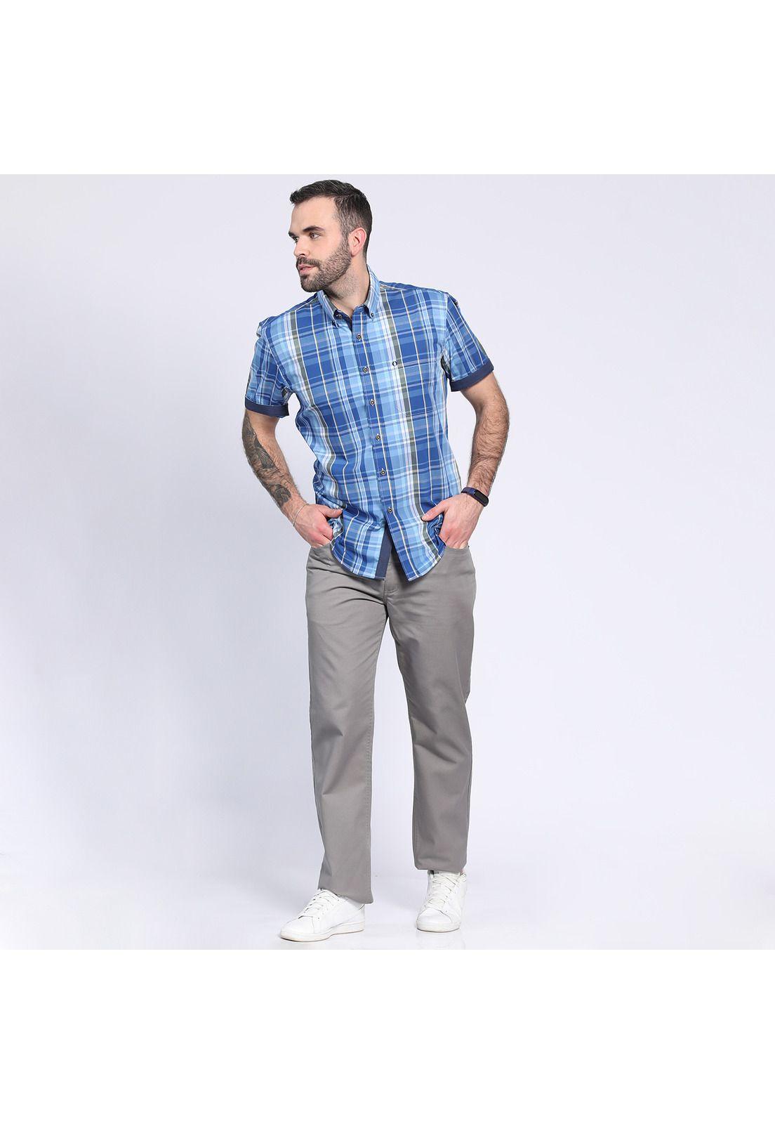 Camisa Cuadros Multicolor Azul-2