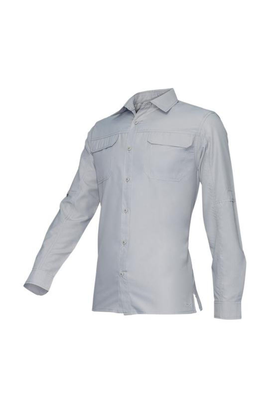 Camisa Hombre M/L Ripstop Gris-1
