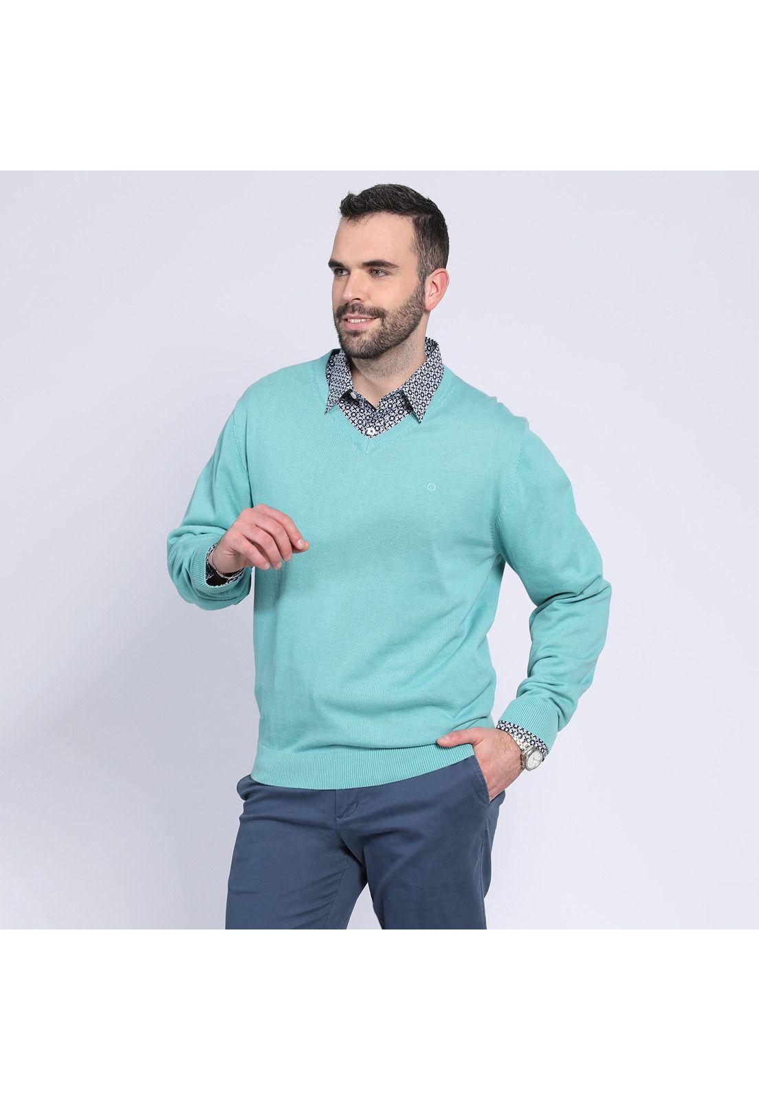 Tejido Cuello V Turquesa-2