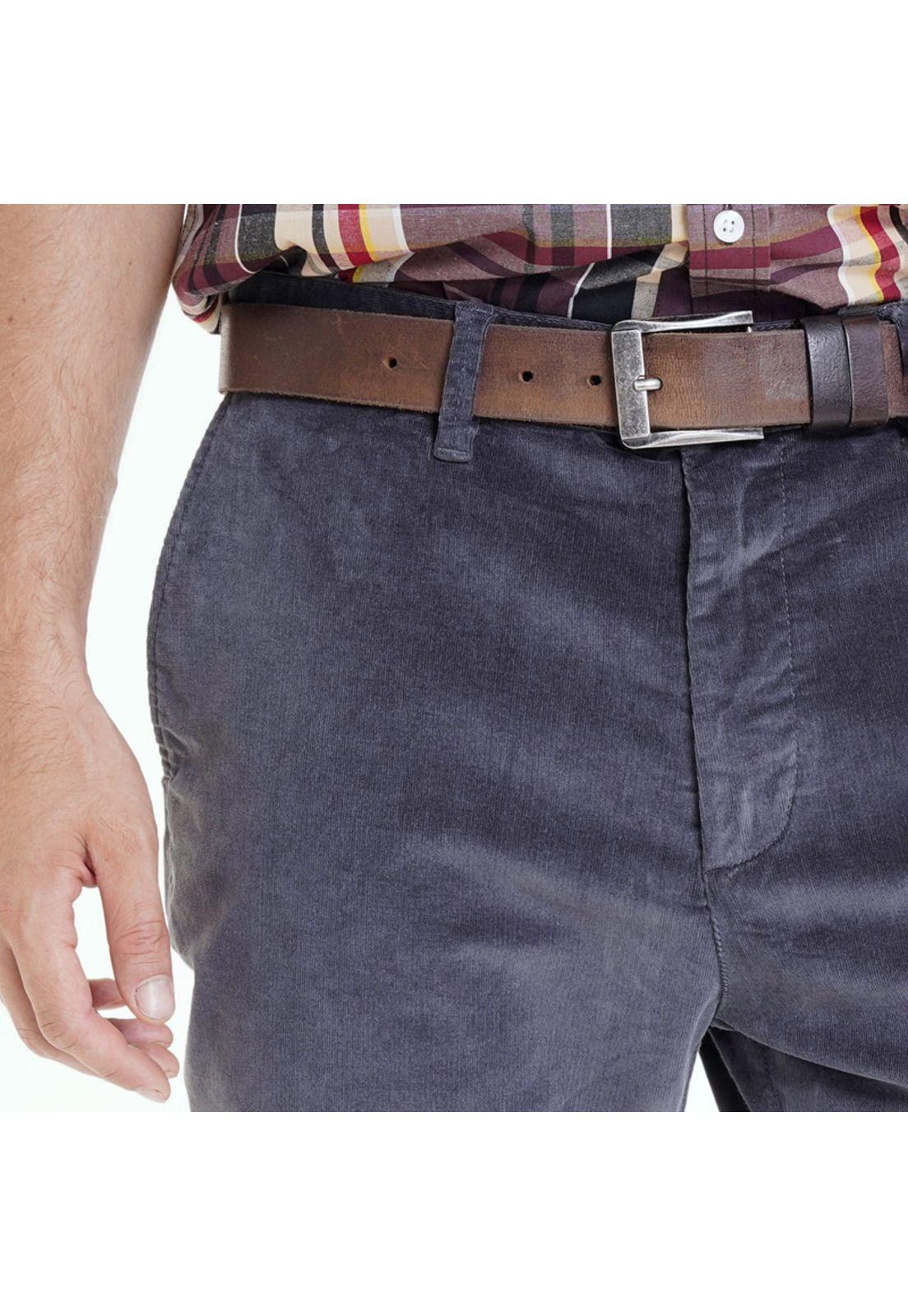 Pantalón Micro Cotelé 5 Bolsillos Gris oscuro-3