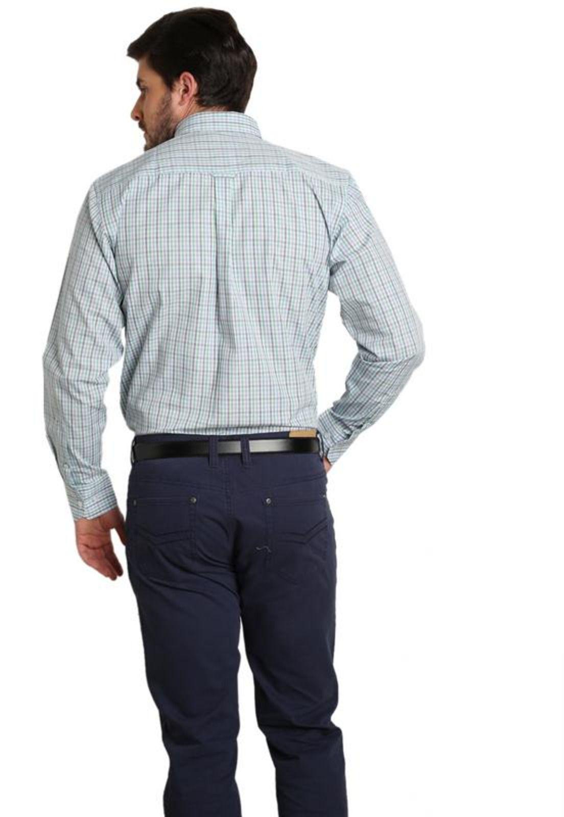 Camisa Cuello Americano Classic Fit Agua Medio-2
