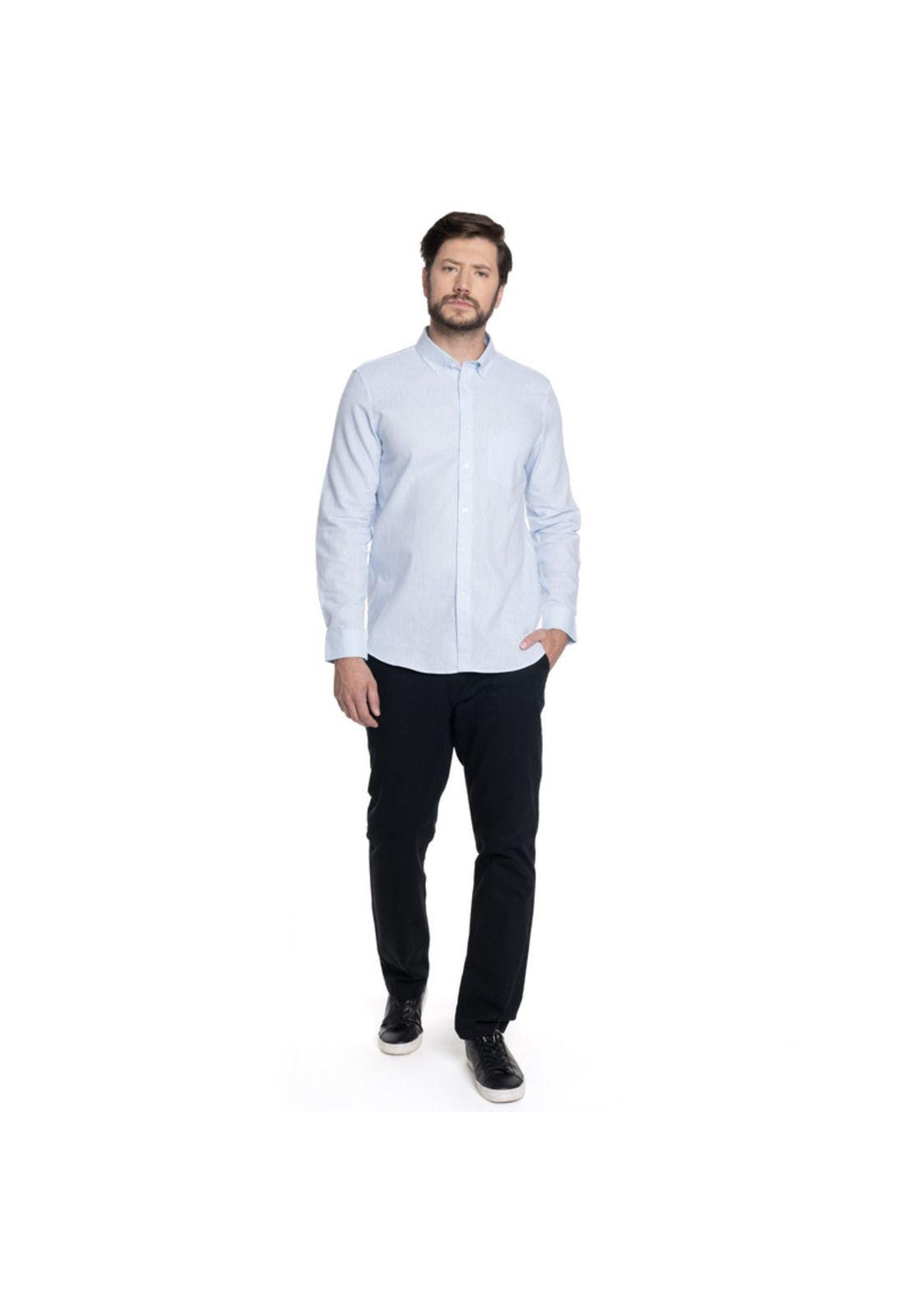 CAMISA HOMBRE CASUAL MANGA LARGA LINO BOLONIA-3
