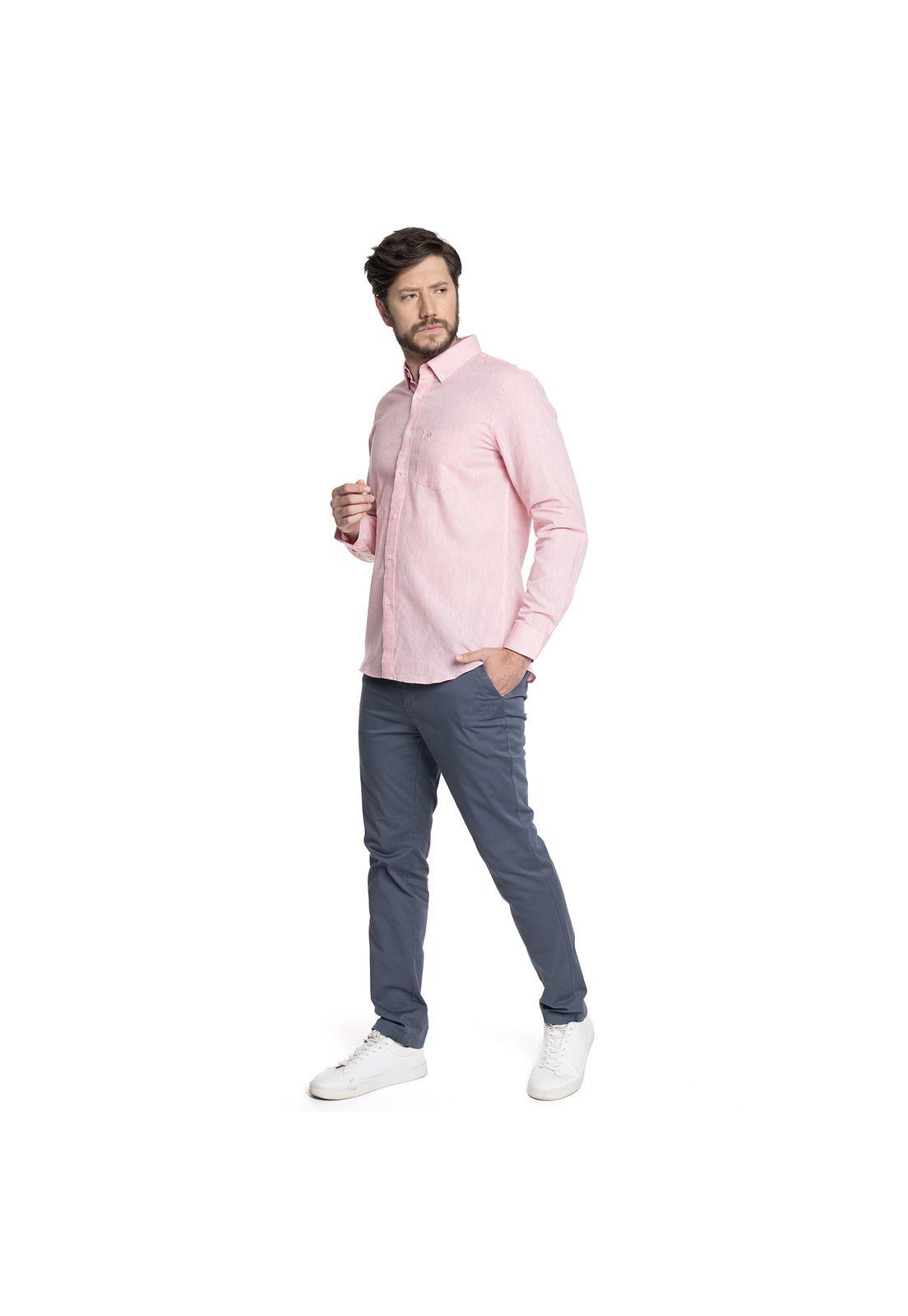 CAMISA HOMBRE CASUAL MANGA LARGA LINO BOLONIA-7
