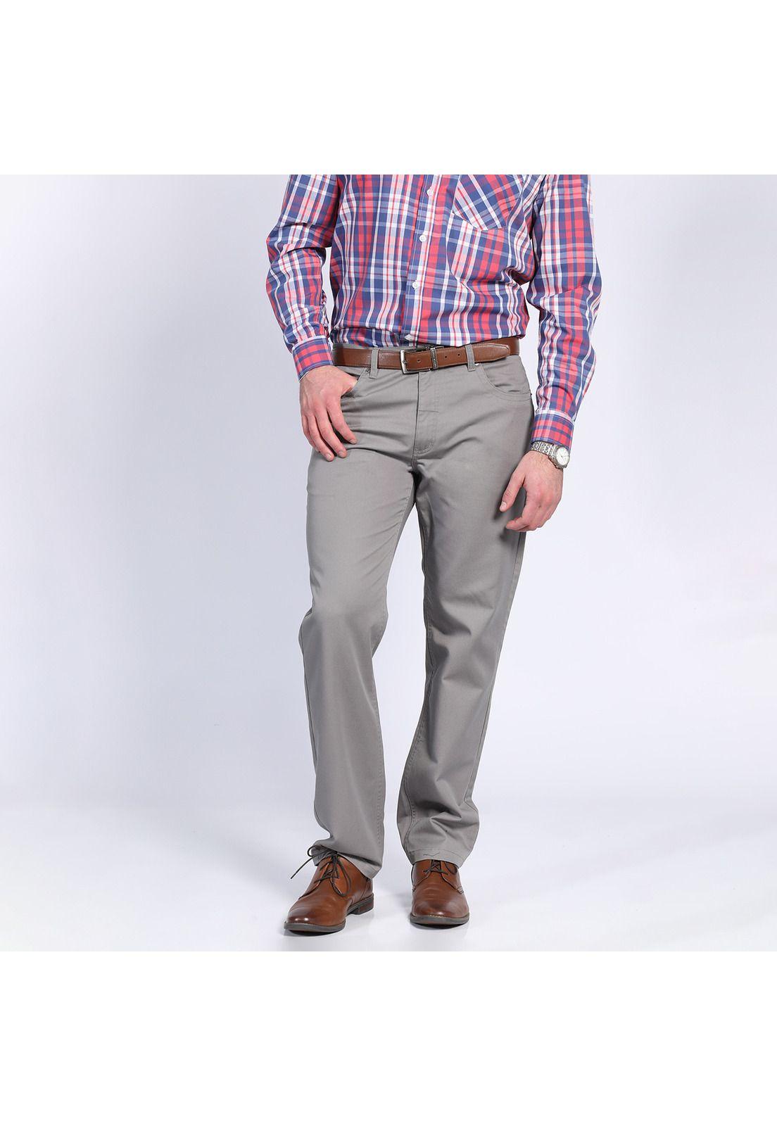 Pantalón Gabardina 5 Bolsillos Regular Fit Gris oscuro-0