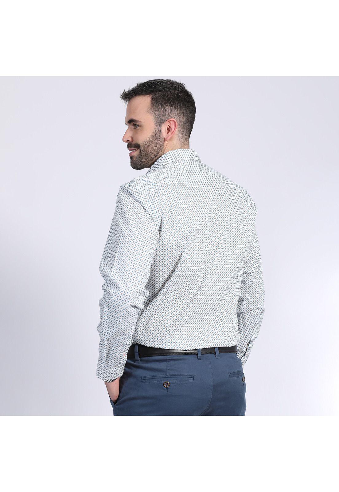 Camisa Estampado Geométrico Blanco-1