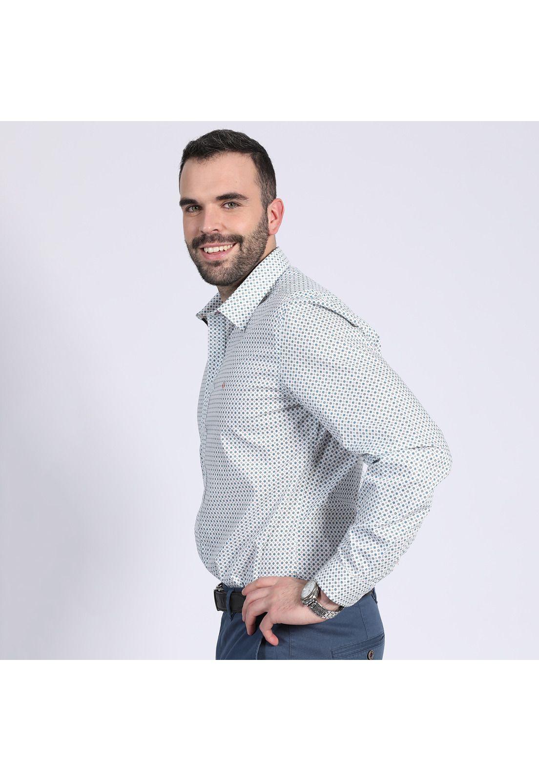 Camisa Estampado Geométrico Blanco-2