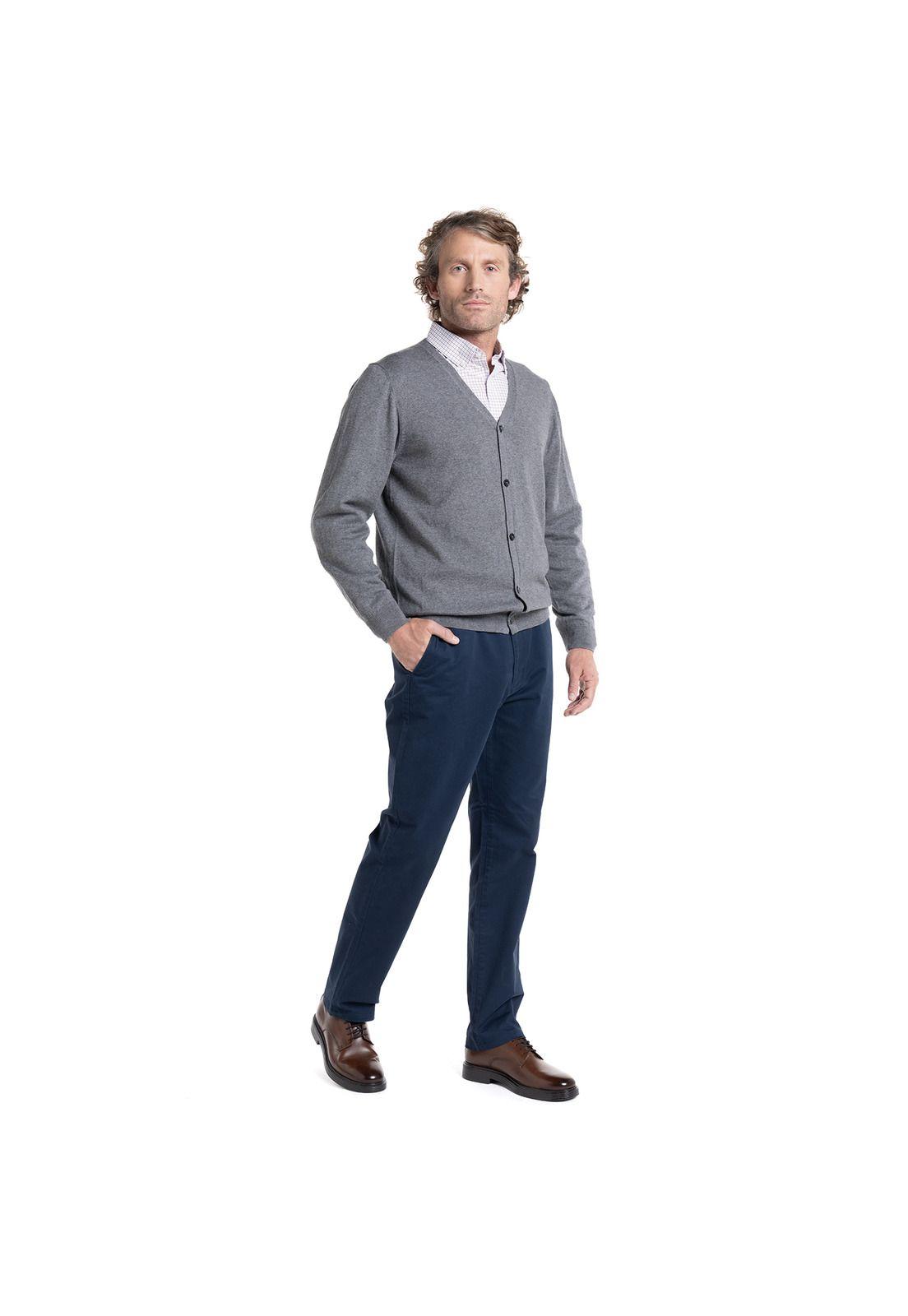 Sweater Hombre Cardigan Cuello V Algodón-3