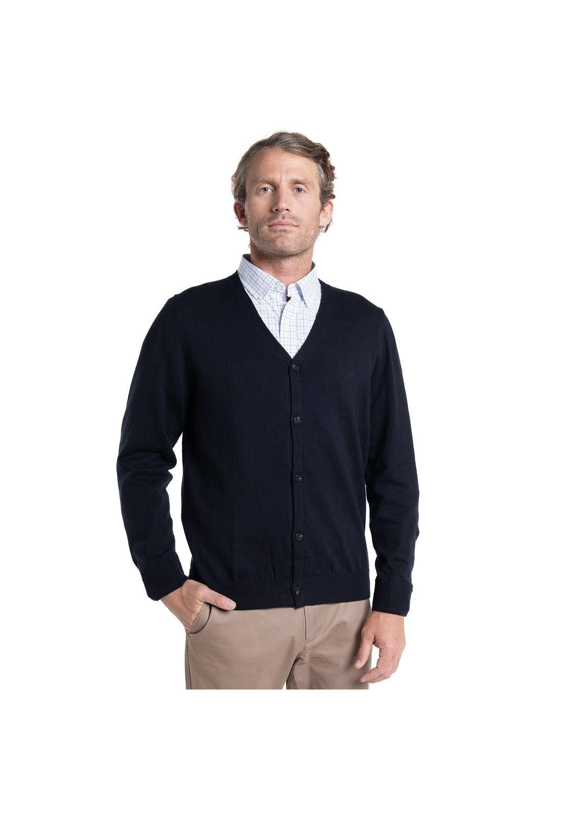 Sweater Hombre Cardigan Cuello V Algodón-0