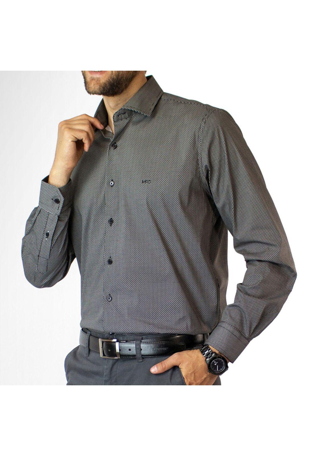 Camisa Trevira Estampada Cuello Sport Spandex Slim Fit-0