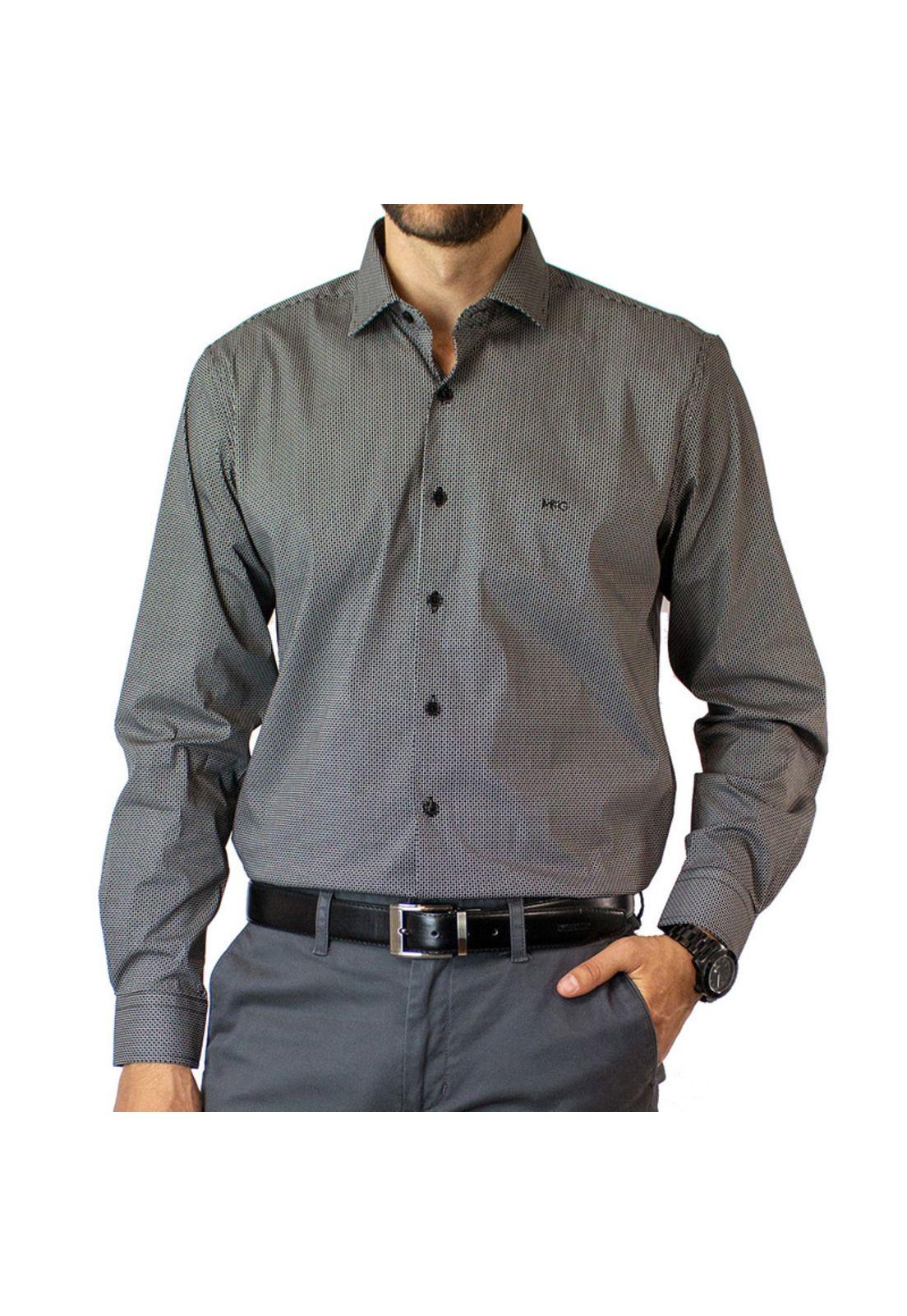 Camisa Trevira Estampada Cuello Sport Spandex Slim Fit-1