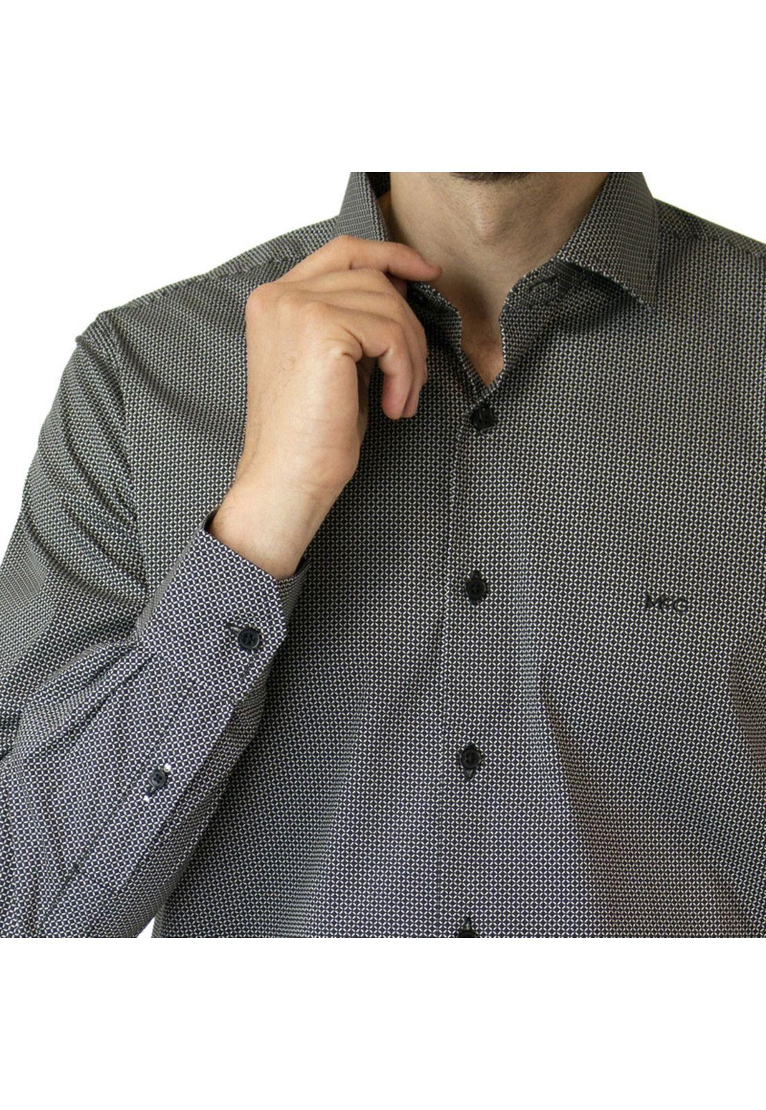 Camisa Trevira Estampada Cuello Sport Spandex Slim Fit-3
