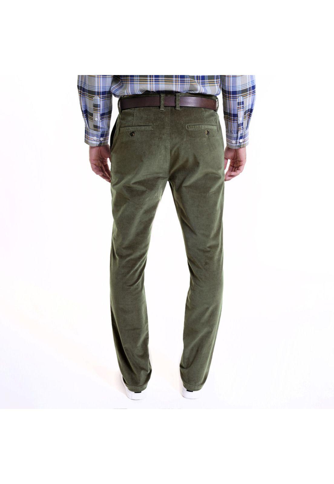 Pantalón Micro Cotelé 5 Bolsillos Verde musgo-1