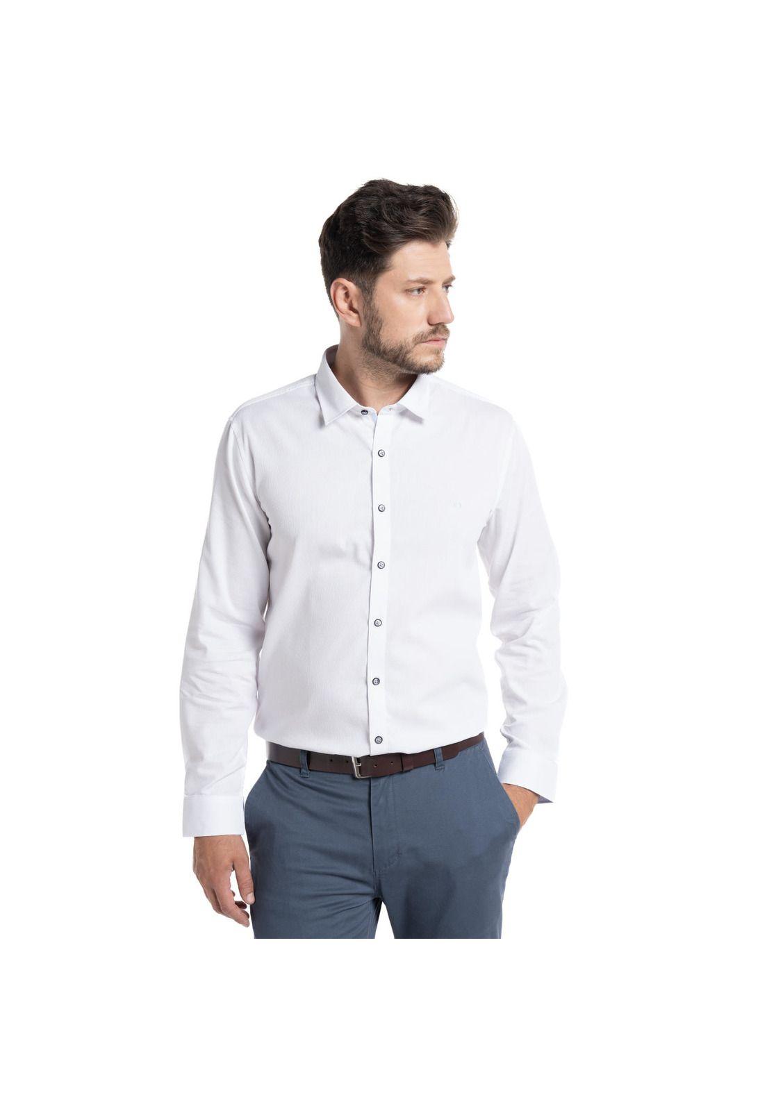Camisa Jacquard Santillana Hombre Manga Larga-0