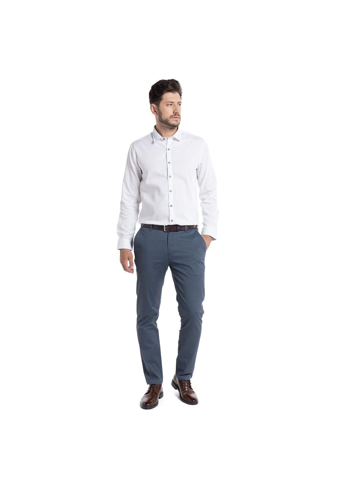 Camisa Jacquard Santillana Hombre Manga Larga-3