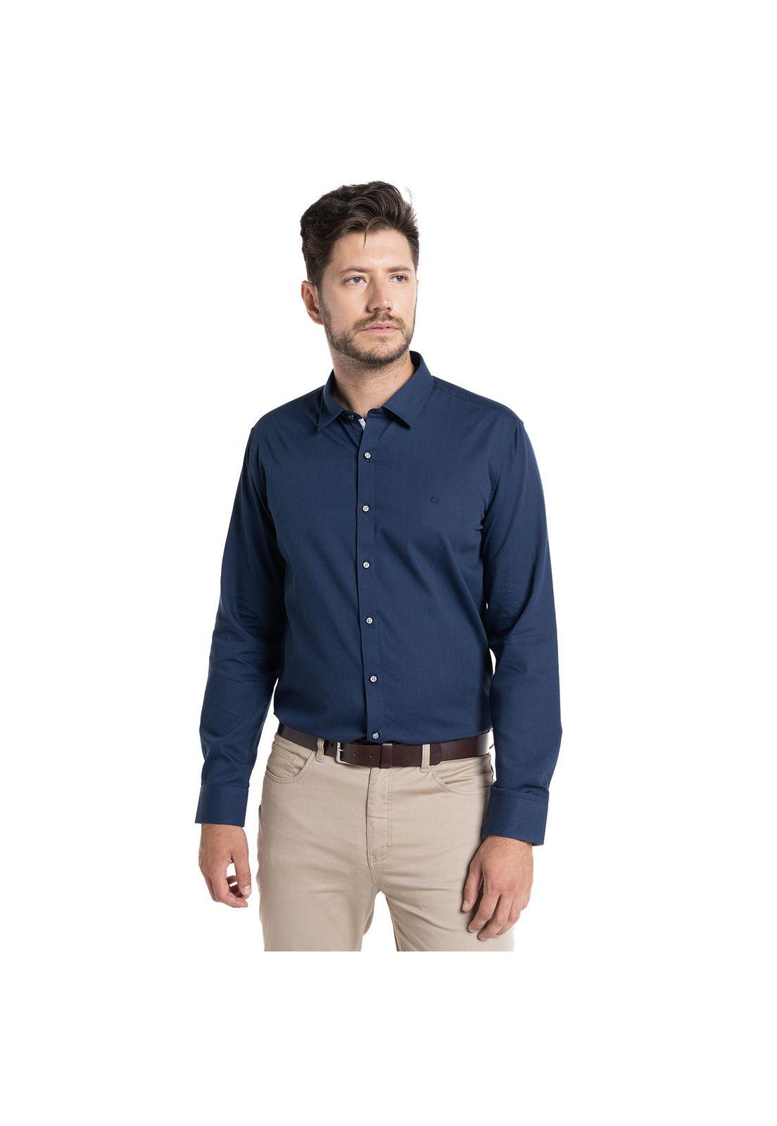 Camisa Jacquard Santillana Hombre Manga Larga-0