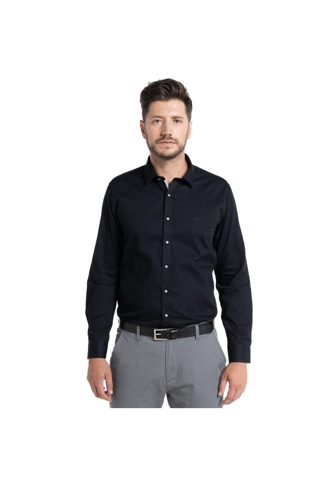 Camisa Jacquard Santillana Hombre Manga Larga-0