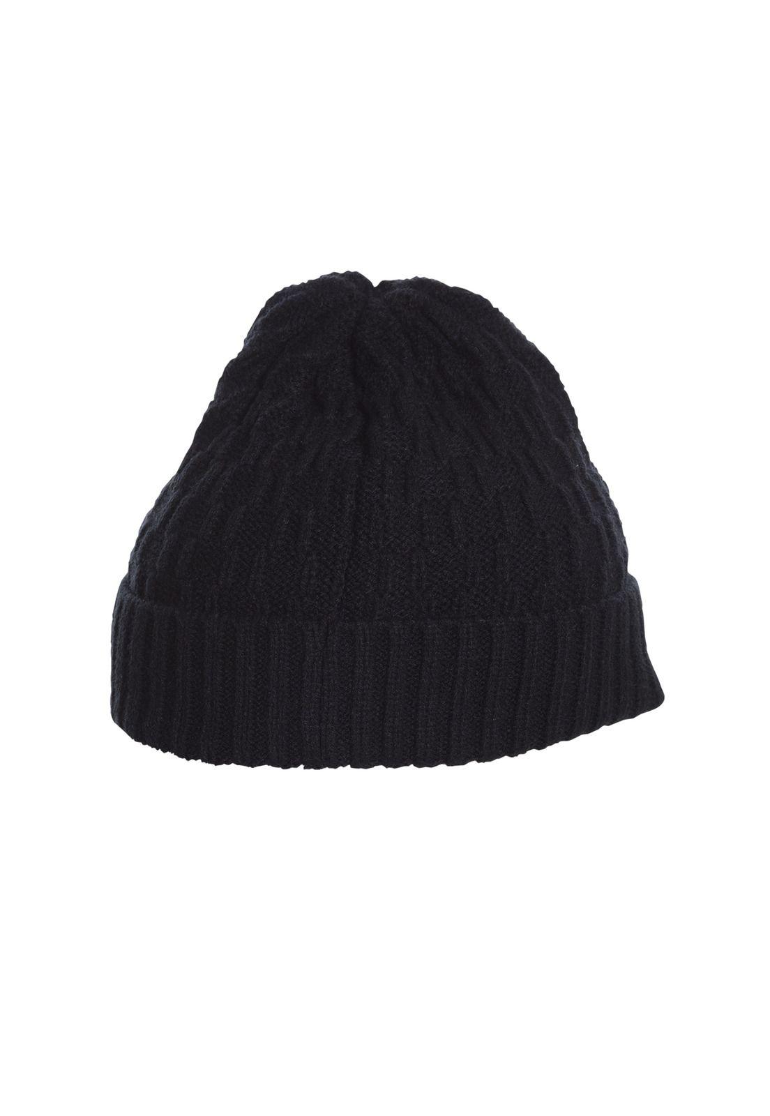 Beanie Knitted Basic Negro-0
