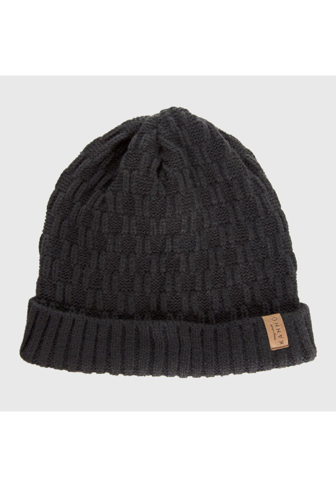 Beanie Knitted Basic Negro-1