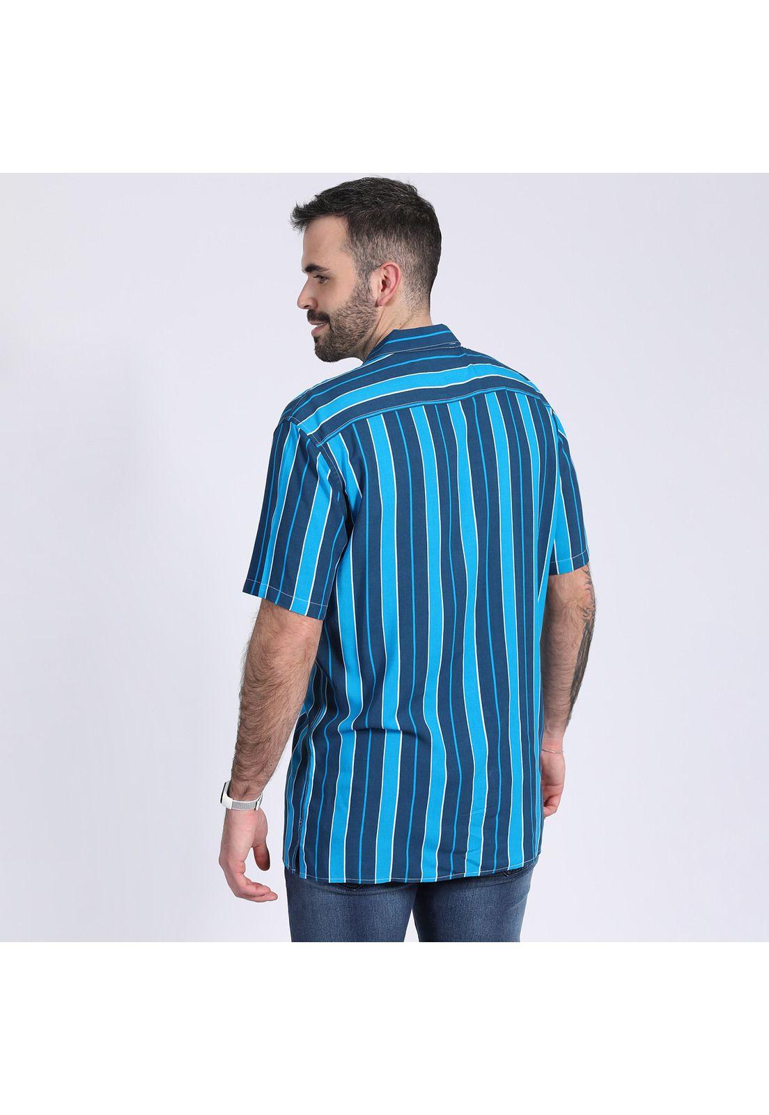 Camisa Guayabera De Rayas Azul marino-1