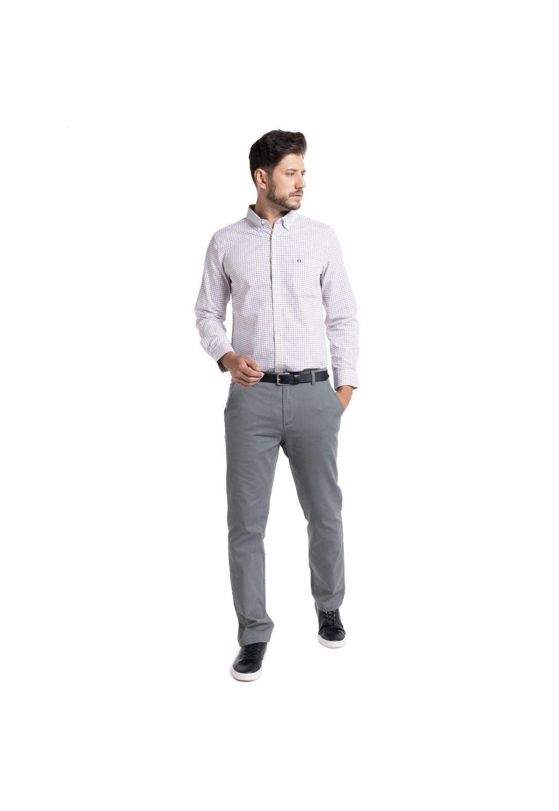 Camisa Oxford Cuadros Londres Hombre Manga Larga-7