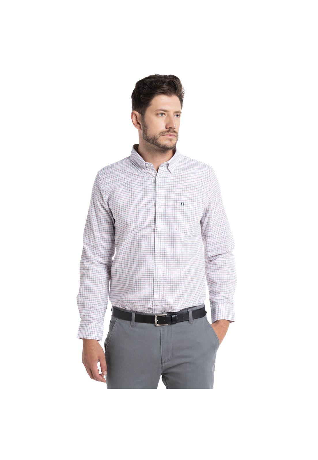 Camisa Oxford Cuadros Londres Hombre Manga Larga-5