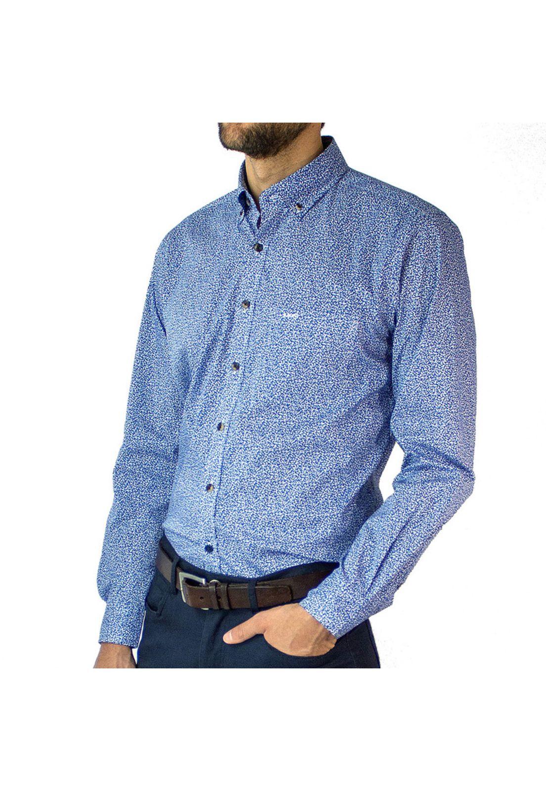 Camisa Trevira Estampada Button Down Spandex Regular Fit-0