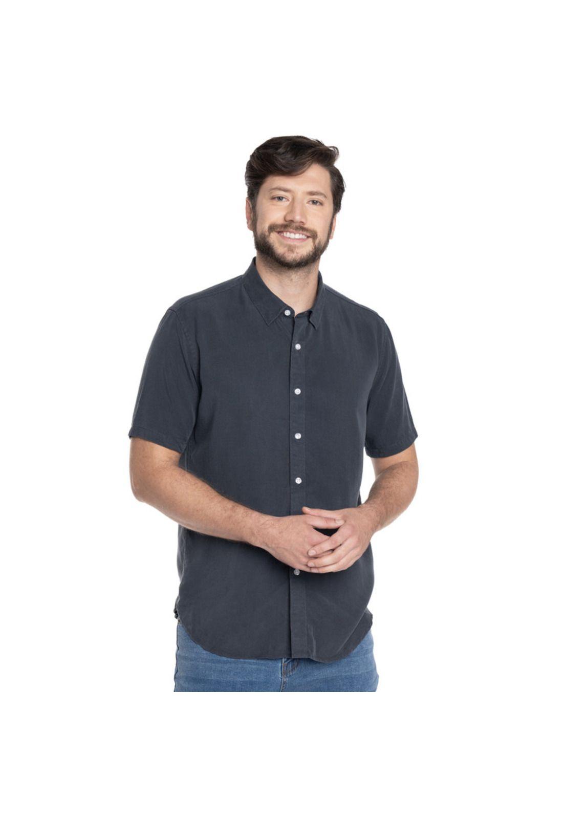 CAMISA HOMBRE MANGA CORTA LYOCELL LISA SANTIAGO-0