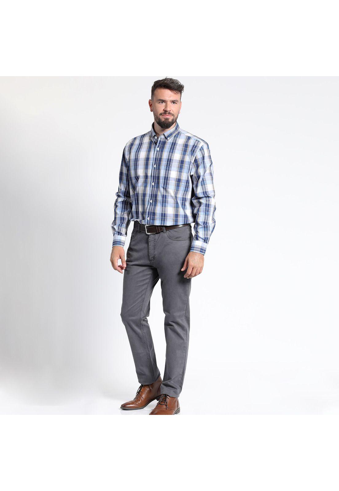 CAMISA MANGA LARGA CUADRILLÉ YD REGULAR FIT-0