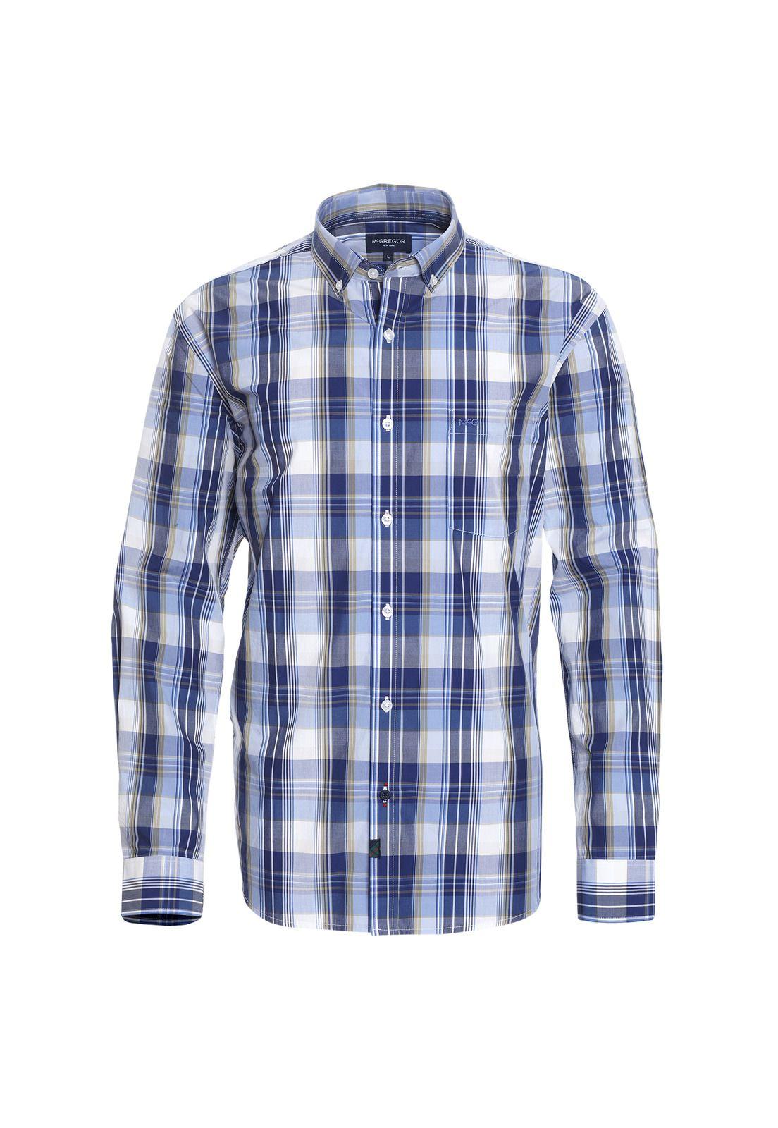 CAMISA MANGA LARGA CUADRILLÉ YD REGULAR FIT-1