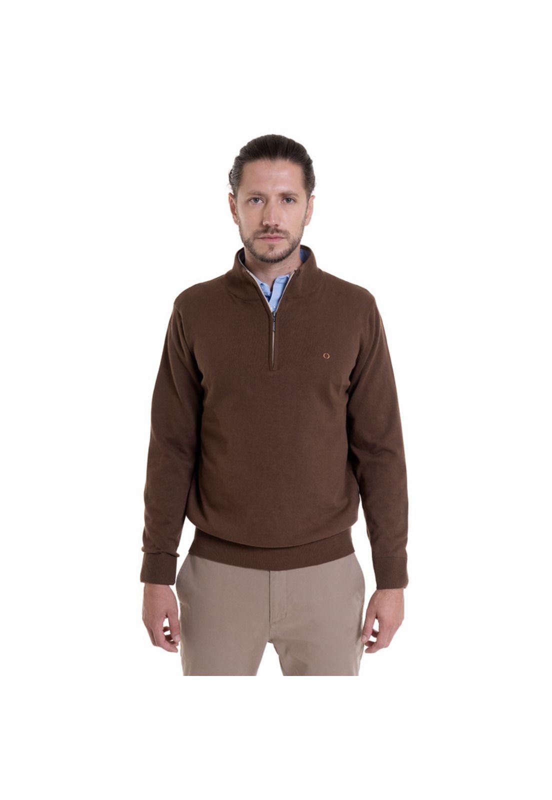 Sweater Half Zipper Café-0